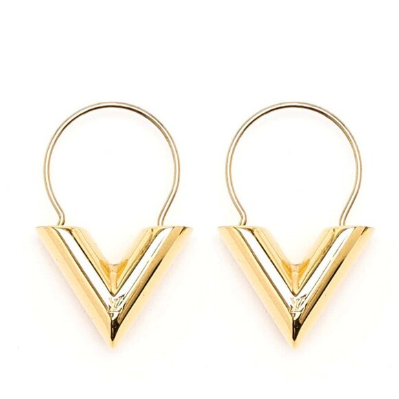 Louis Vuitton V Hoop Earrings - Picture 1 of 4